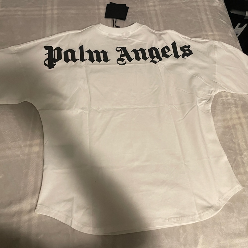 Men’s white Palm angels classic logo tee, size large